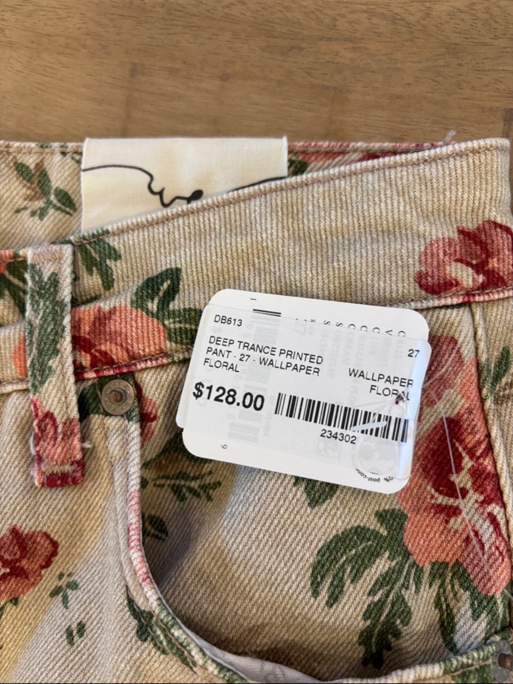 We The Free Deep Trance Mid Rise Printed Jeans Wallpaper Size 27 NWT Free People - Picture 8 of 11